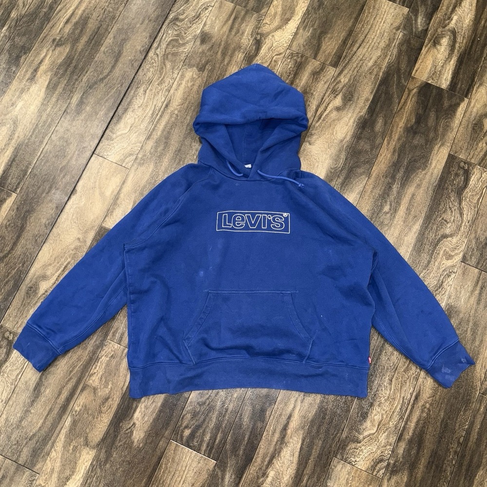 Levi's Relaxed Fit Graphic Hoodie Sweatshirt Blue Size 2X